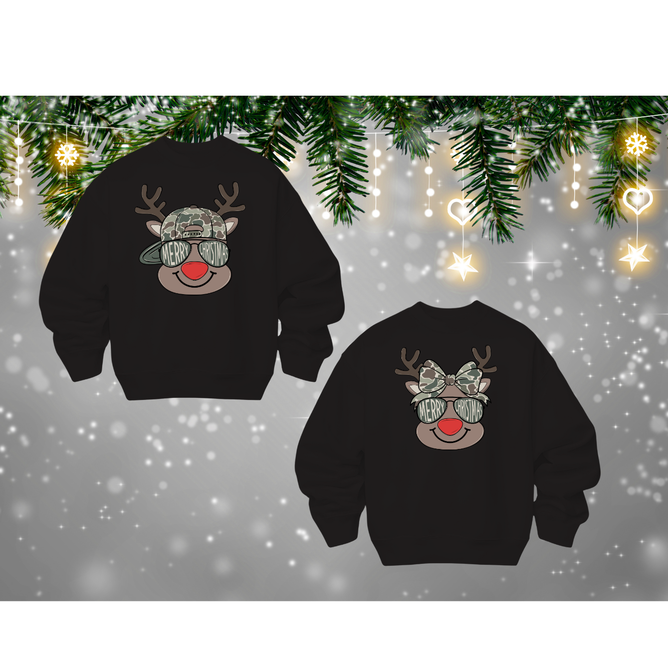 Camo deer sweatshirt- kids