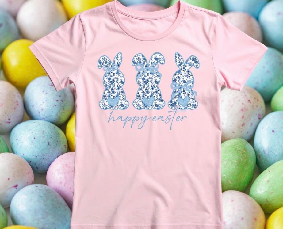 Blue Bunny  Happy Easter T-Shirt