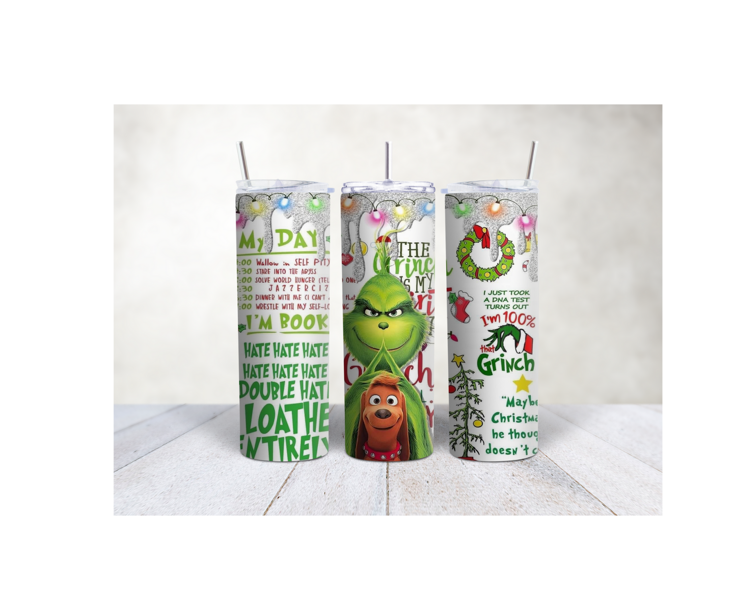 20oz Grinch my day tumbler