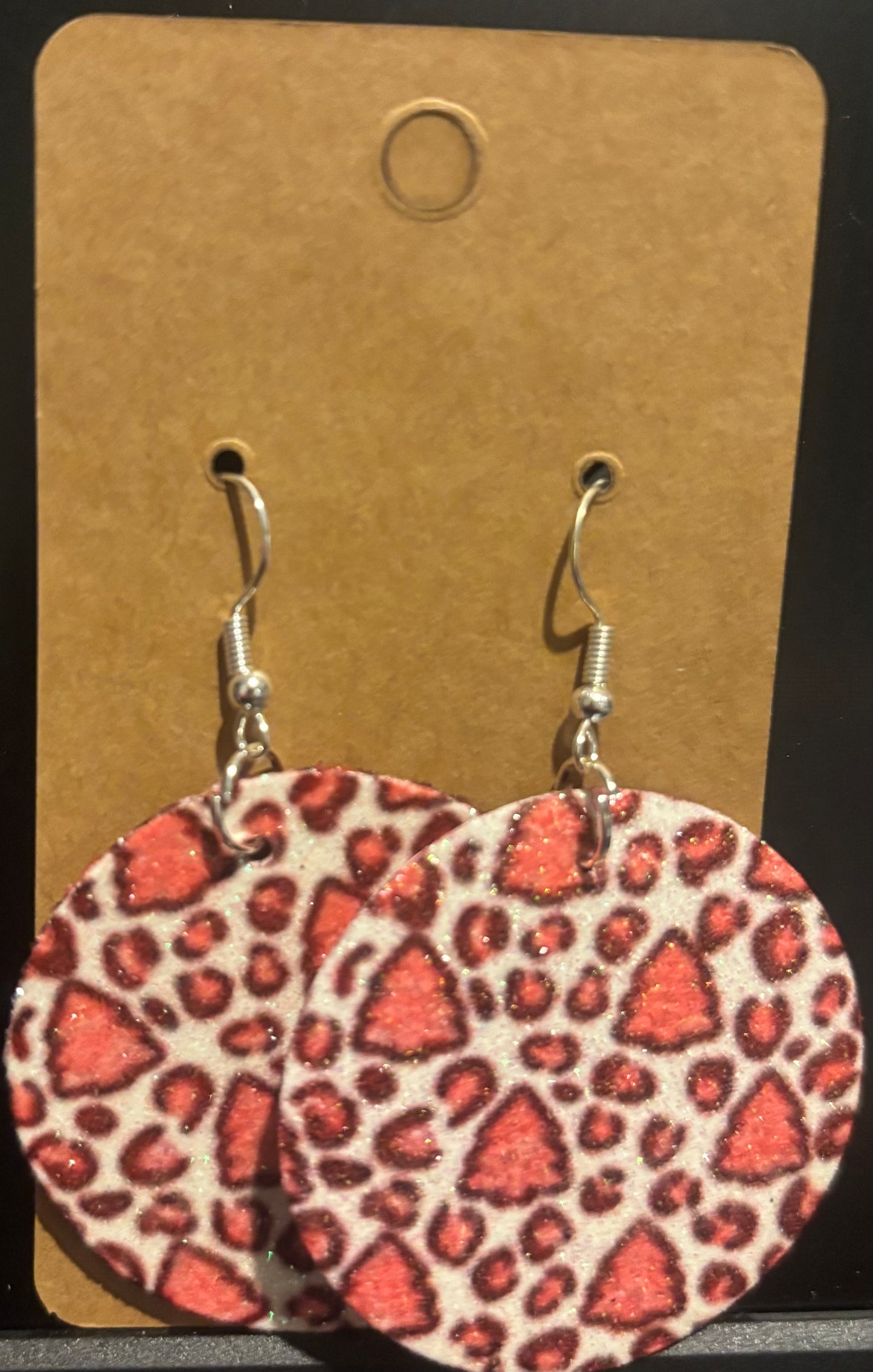 Christmas tree pink lightweight double sided faux leather  sublimated  earrings