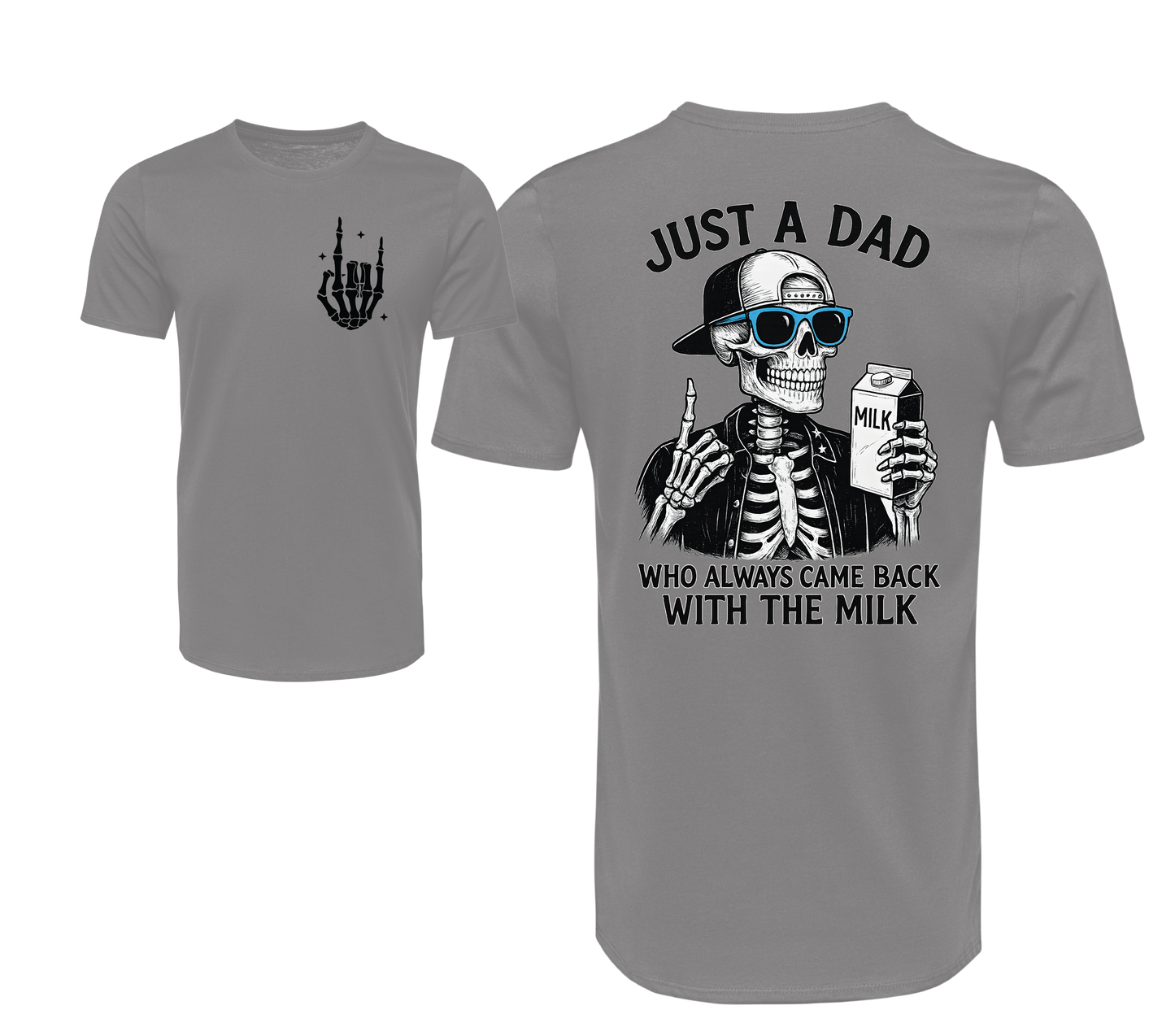 Just a dad who always came back with the milk mens t-shirt