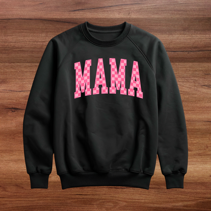 Pink Checkered MAMA sweatshirt