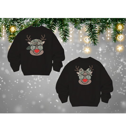 Camo deer sweatshirt- kids