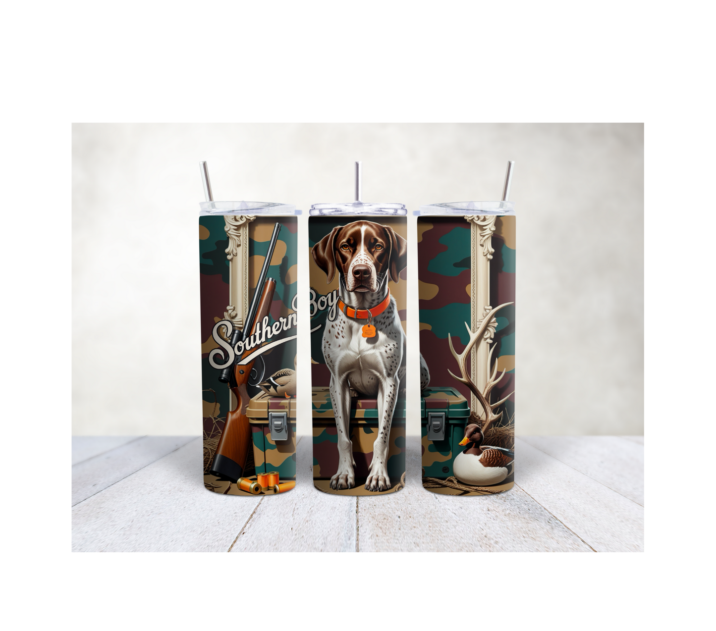 20oz Southern Boy tumbler teal & brown