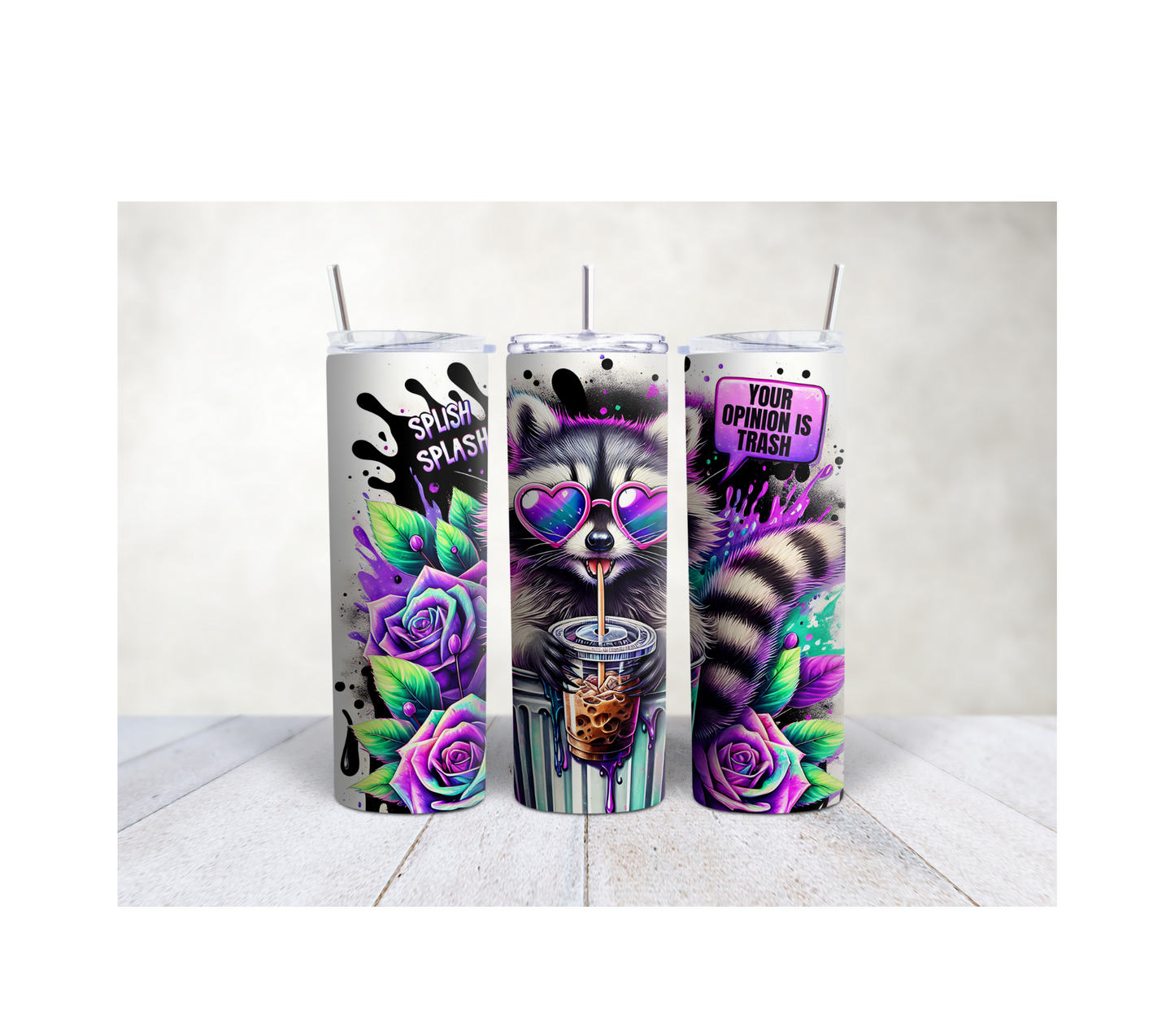 20oz Raccoon Splish Splash Tumbler
